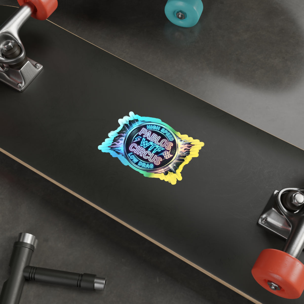 High Speed Low Drag Neon Racing — Holographic Sticker