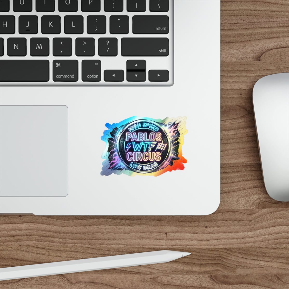 High Speed Low Drag Neon Racing — Holographic Sticker